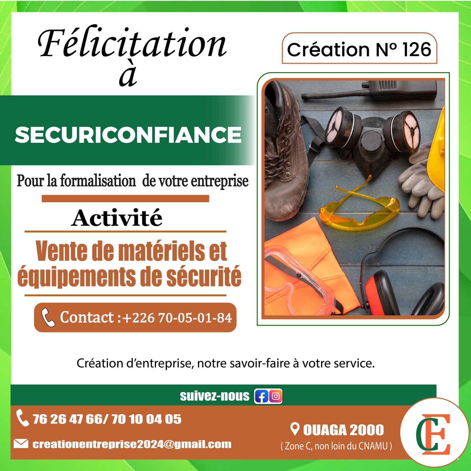 SECURICONFIANCE a officiellement été formalisée avec succès.